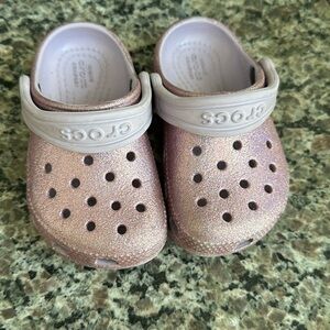 Toddler purple glitter Crocs size 6c